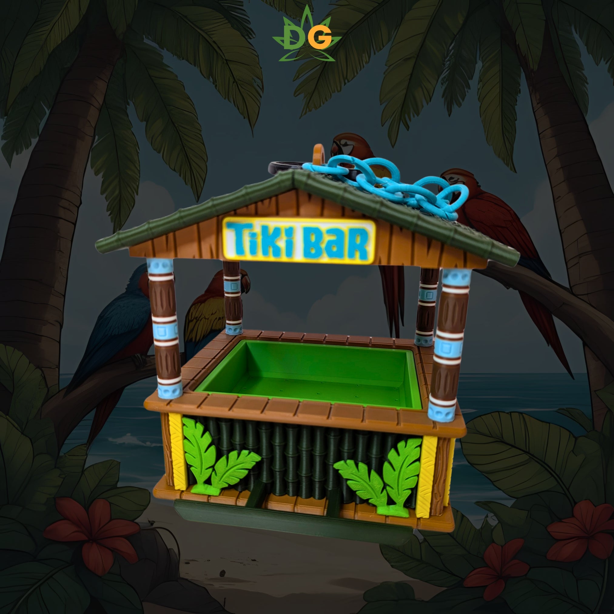 Tropical Oasis Bird Feeder - Miniature Tiki Bar for Your Garden