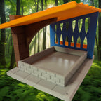 Modern Bird Feeder | Decorative Outdoor Wildlife Accessory & Flower Bed Garden Decor