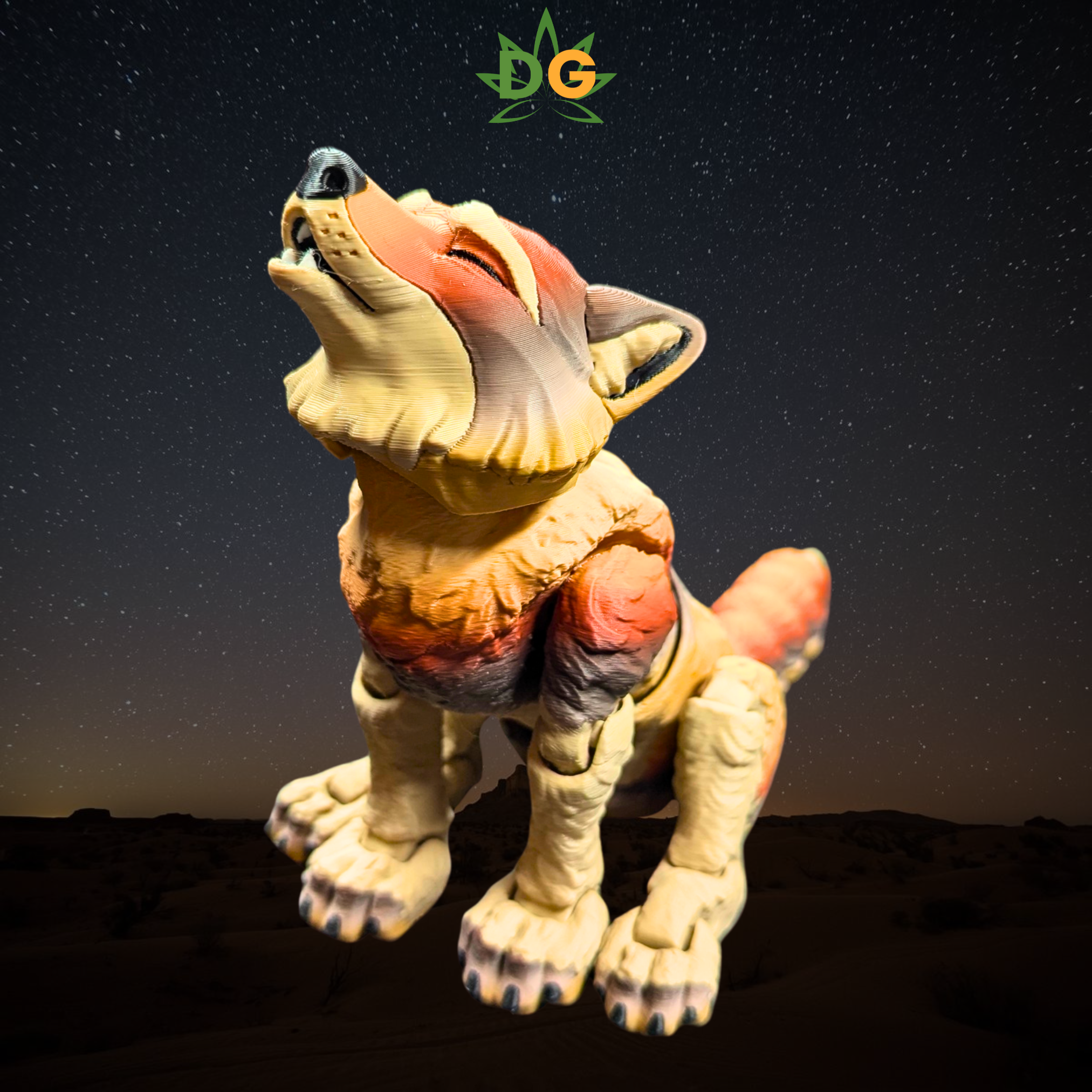 Color Shift Wolf Figurine - Articulated Animal Desk Pet 3D Printed