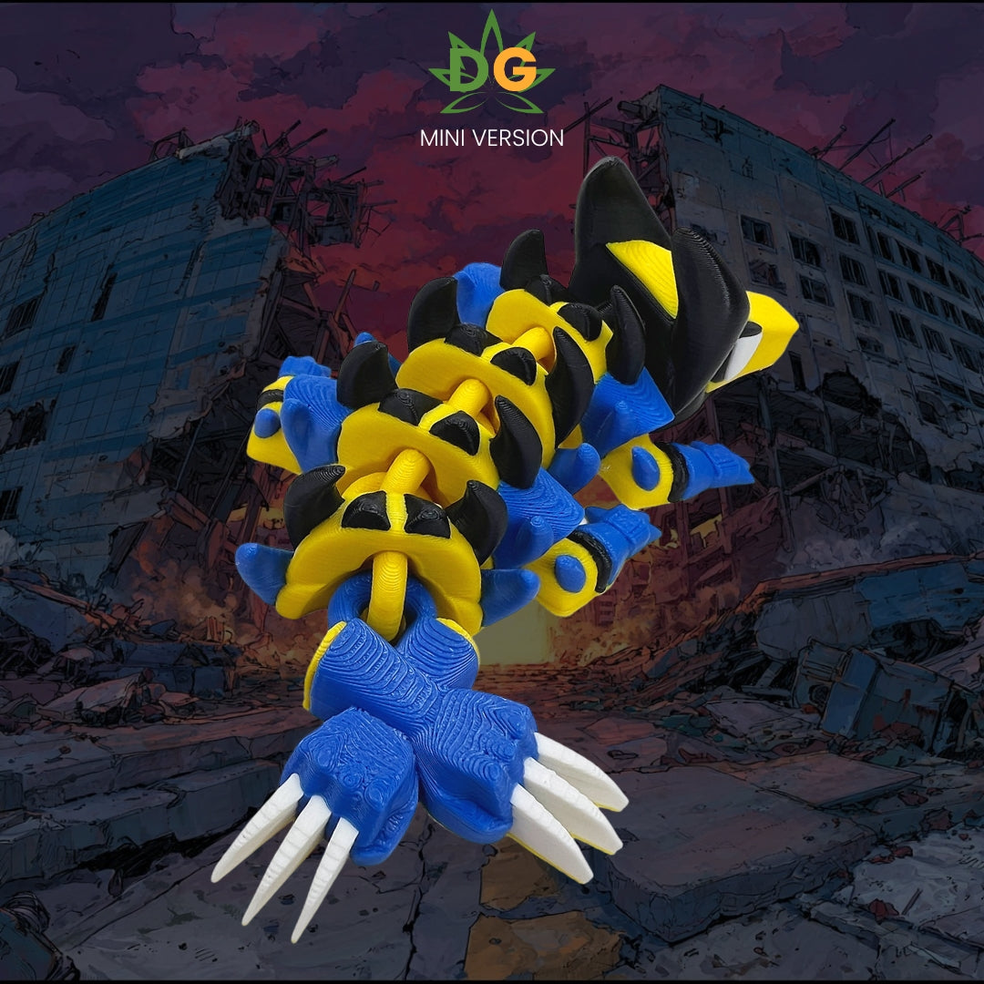 Articulated Flexi Golden Spiked Mutant Dragon