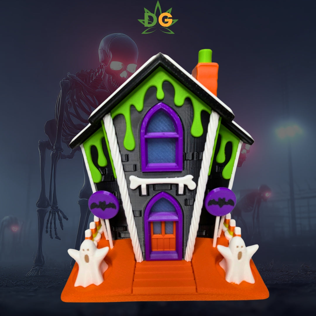 Halloween Delight Gingerbread Style House | Spooky season | Gift idea | Tea Light | Candy Jar | Ghostly vibes!