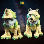 Color Shift Wolf Figurine - Articulated Animal Desk Pet 3D Printed