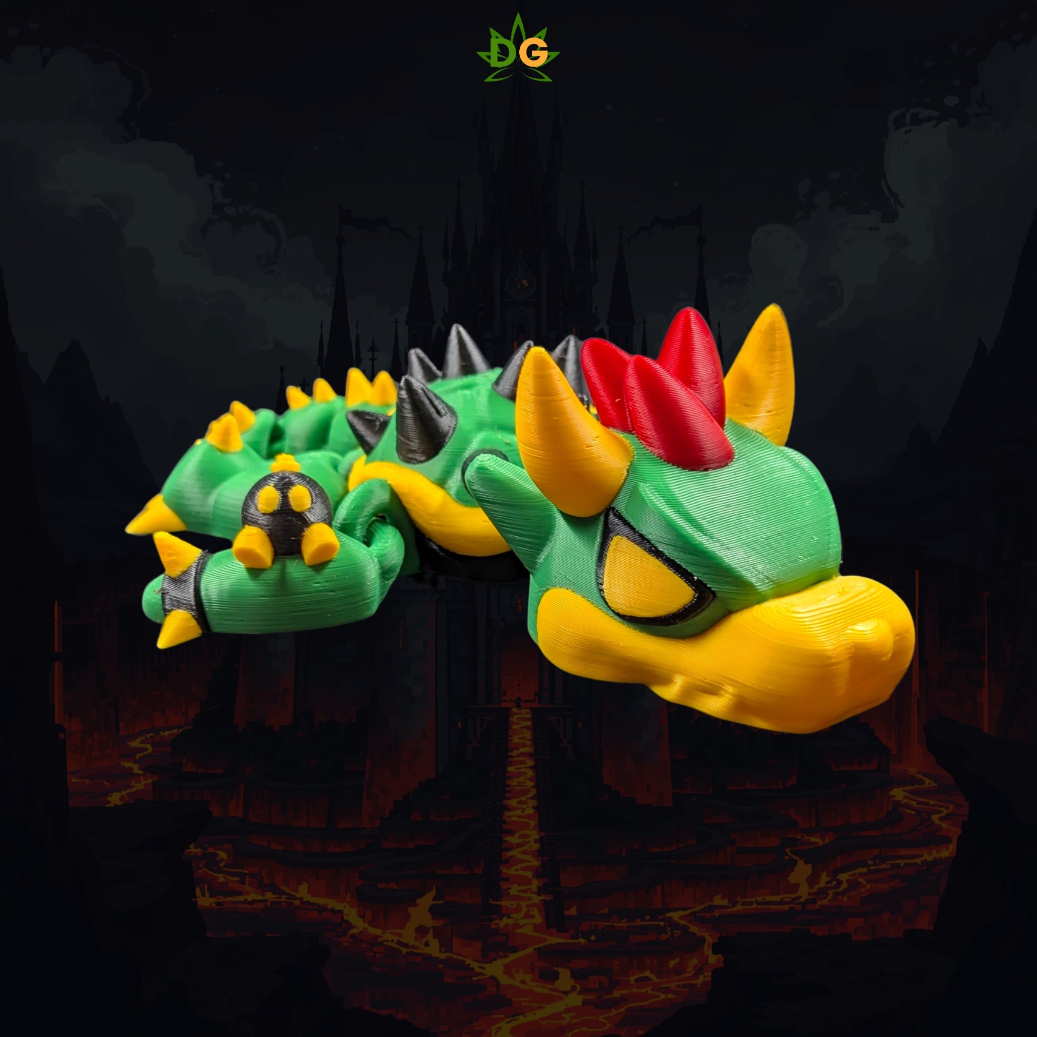 Retro Gaming Dragon Turtle Flexi Desk Pet 3D Printed