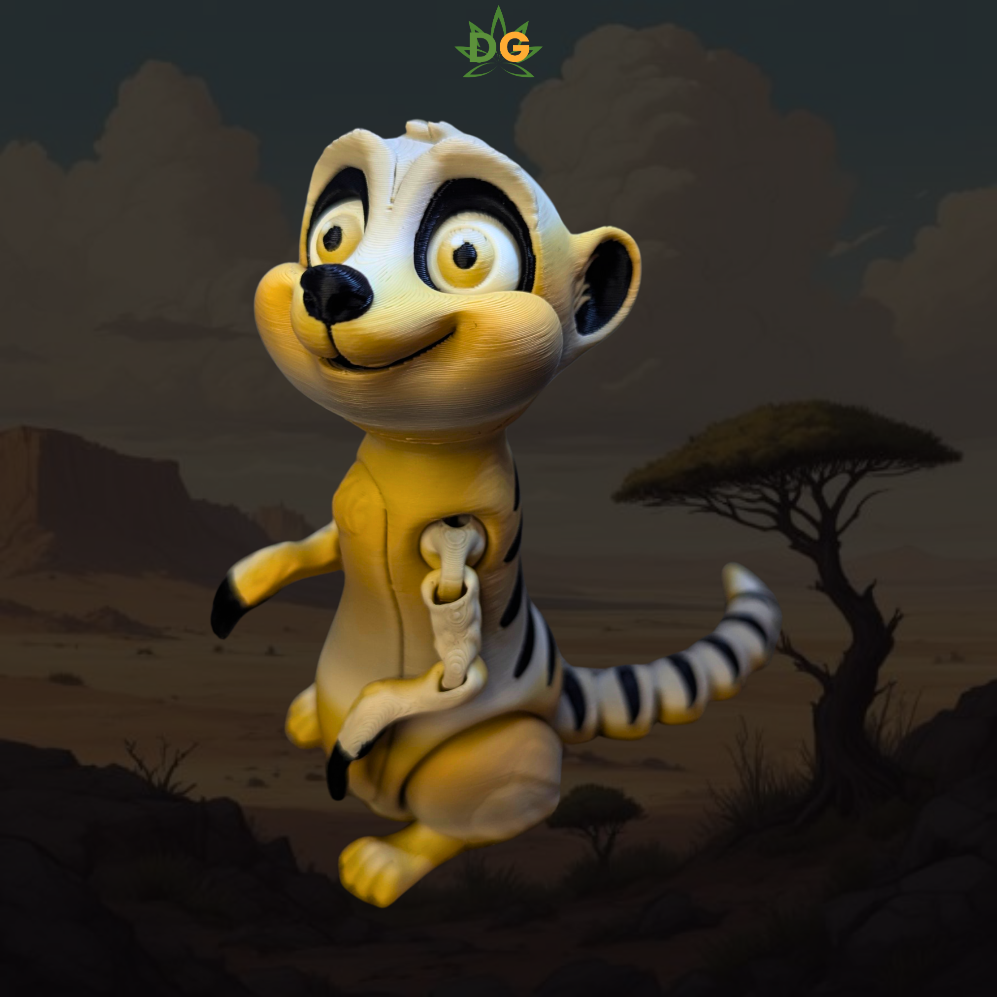 Safari Themed Meerkat Flexi - Movable 3D Printed Animal