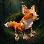 3D Printed Flexi Fox Figurine – Posable Orange Fox with Articulated Tail
