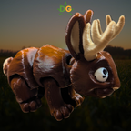 Articulated Mini Jackalope Flexi – 3D Printed Mythical Rabbit
