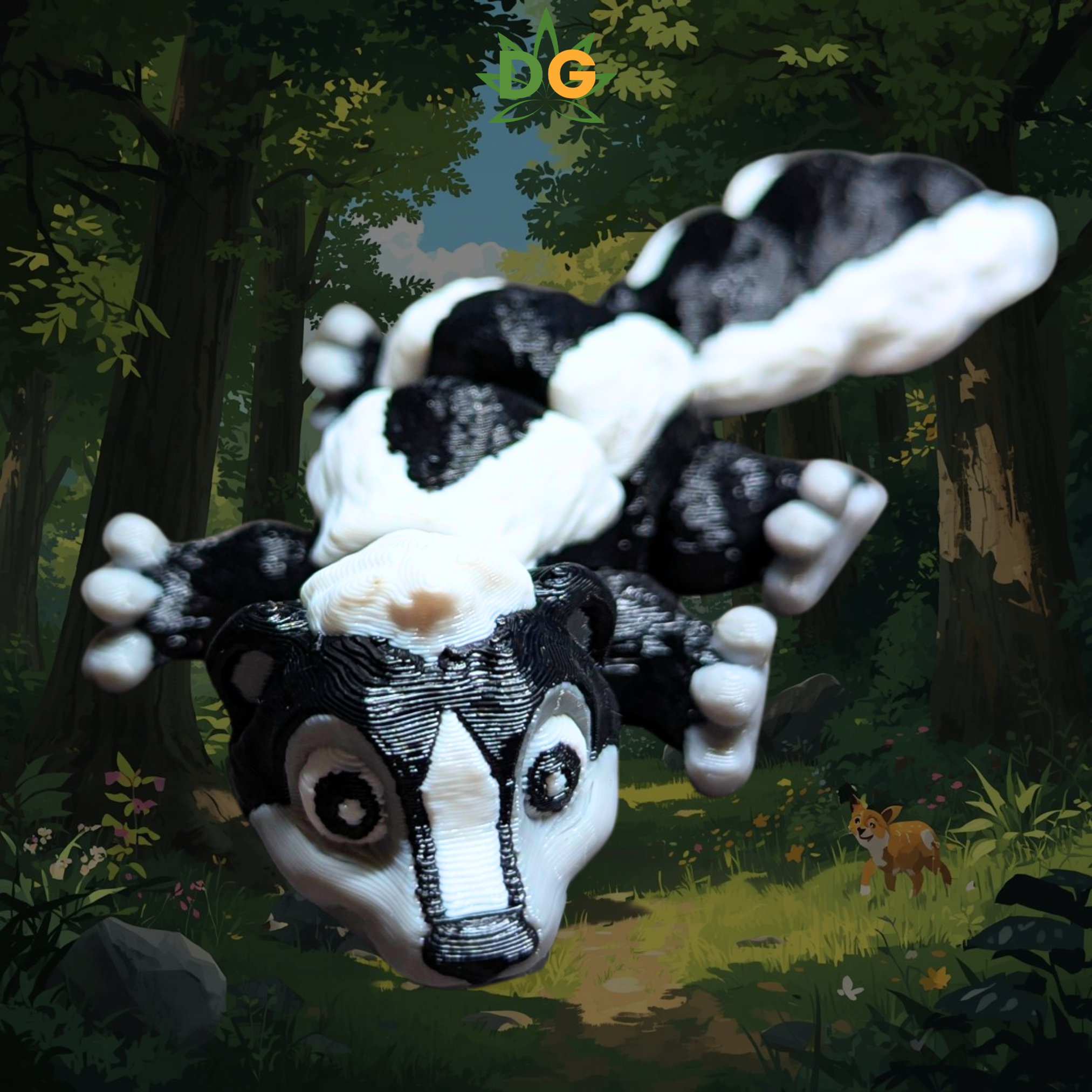 Flexi Skunk with a forest behind him
