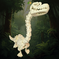 Articulated 3D Printed XL Skeleton Brachiosaurus Figurine and Fidget