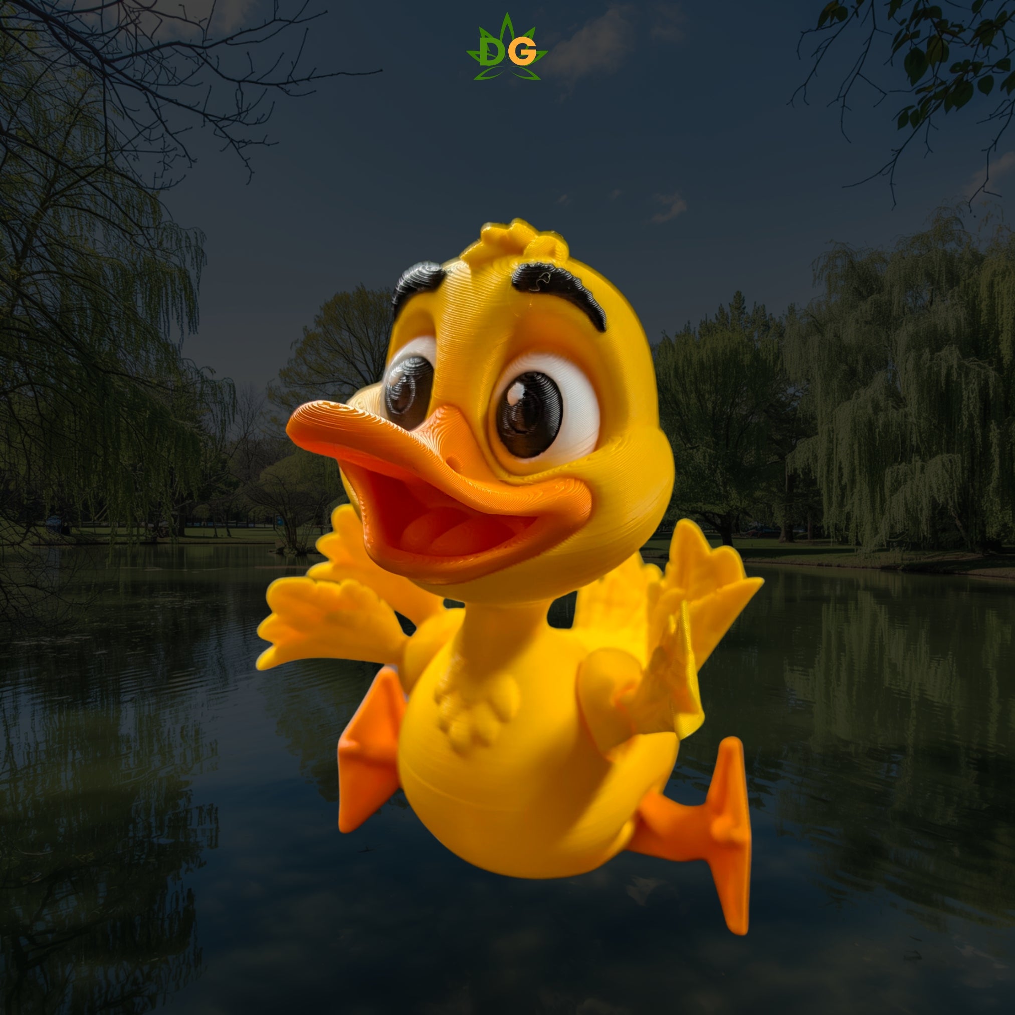 Articulated Flexi Duck Fidget Desk Pet 3D Printed