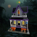Ghoulishly Haunted House: Light-Up Halloween Decor, Intricate Details, Detachable Roof for Easy Custom Lighting!