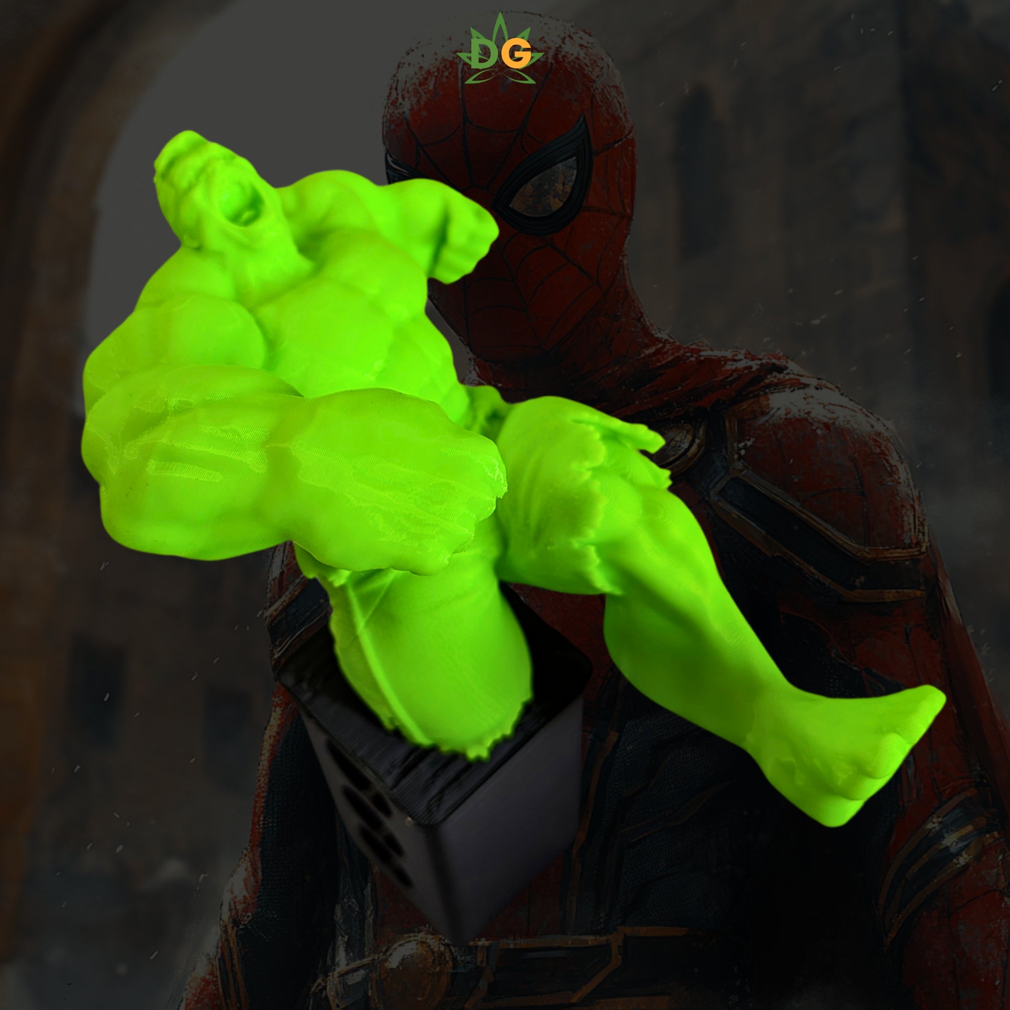 Green Hulk Smashing Trailer Hitch Plug | Weatherproof PETG Auto Decor