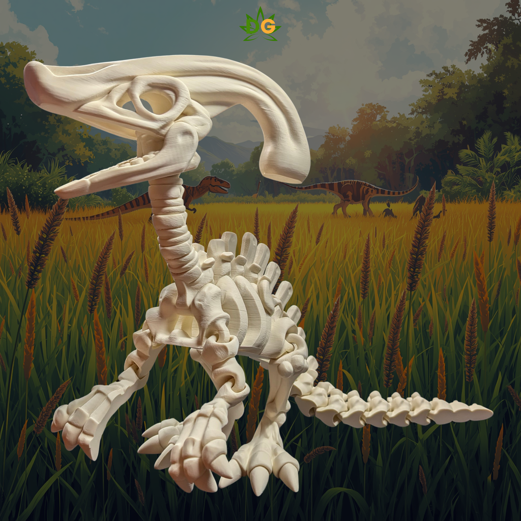 3D Printed Articulated XL Skeleton Parasaurolophus Fidget Figurine