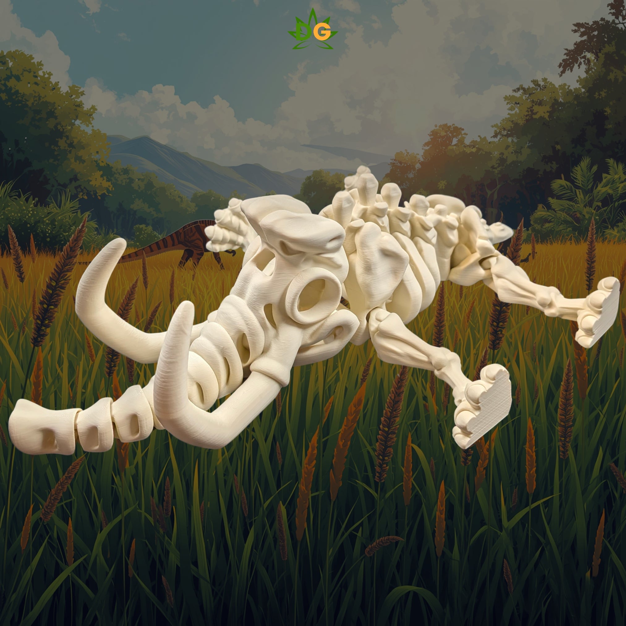 XL Prehistoric Woolly Mammoth Skeleton Flexi Desk Display Figure