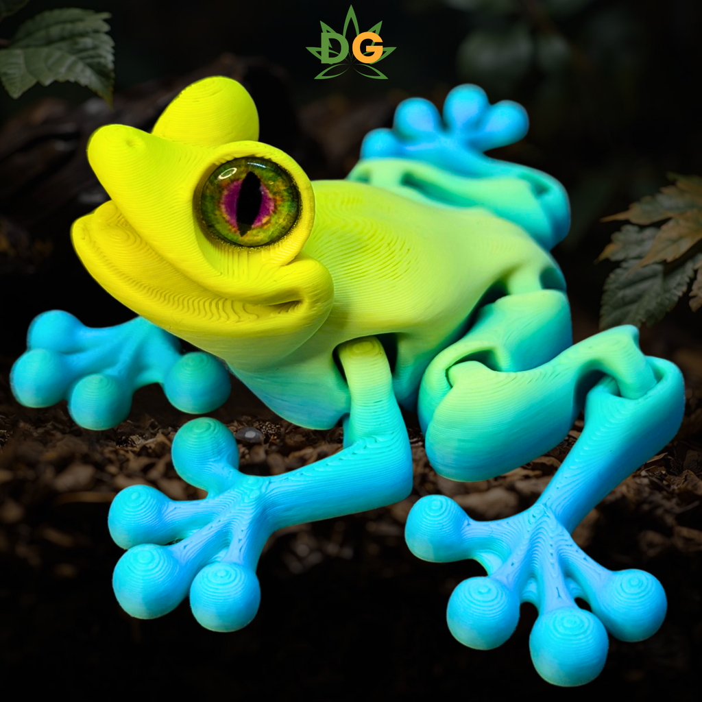 Color Shifting Tree Frog Flexi - 3D Printed Frog with Glass Eyes