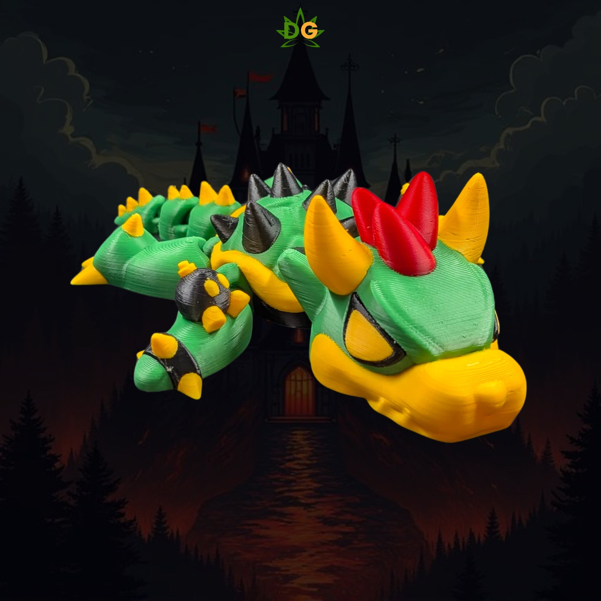 Retro Gaming Dragon Turtle Flexi Desk Pet 3D Printed