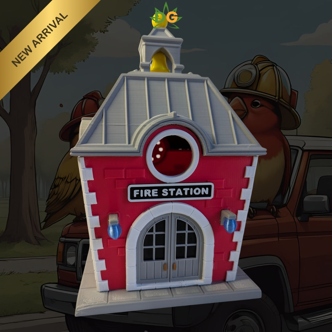 Decorative Firehouse Bird Shelter for Garden & Outdoor