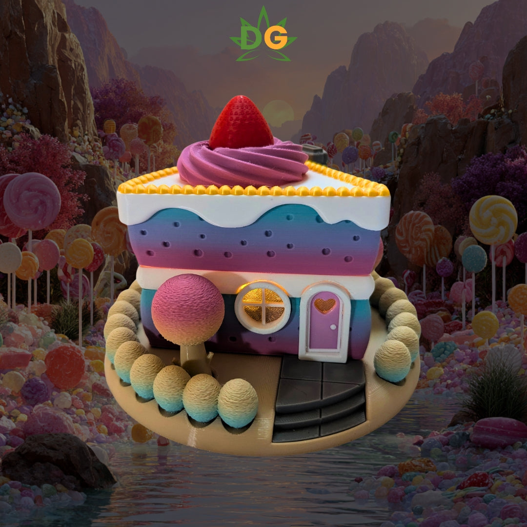 Delicious Cake Slice Fairy House with LED Light