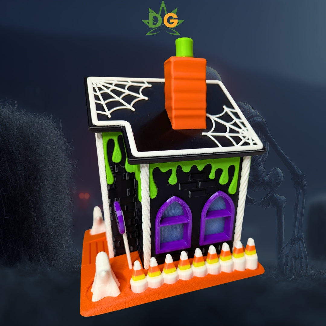 Halloween Delight Gingerbread Style House | Spooky season | Gift idea | Tea Light | Candy Jar | Ghostly vibes!