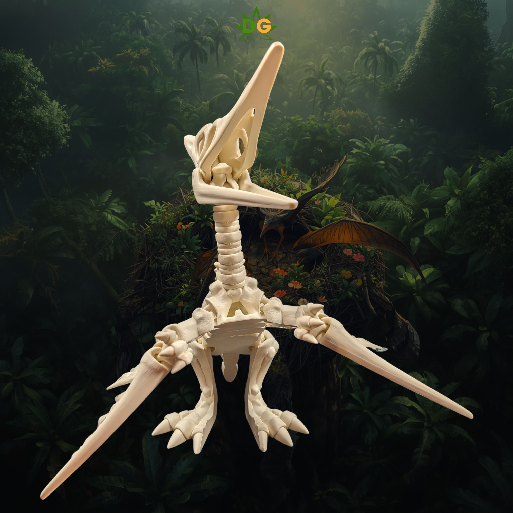 Posable 3D Printed XL Pteranodon Flying Dinosaur Fossil