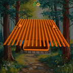 Mid-Century Modern Birdfeeder: Stylish Outdoor Feeding Station