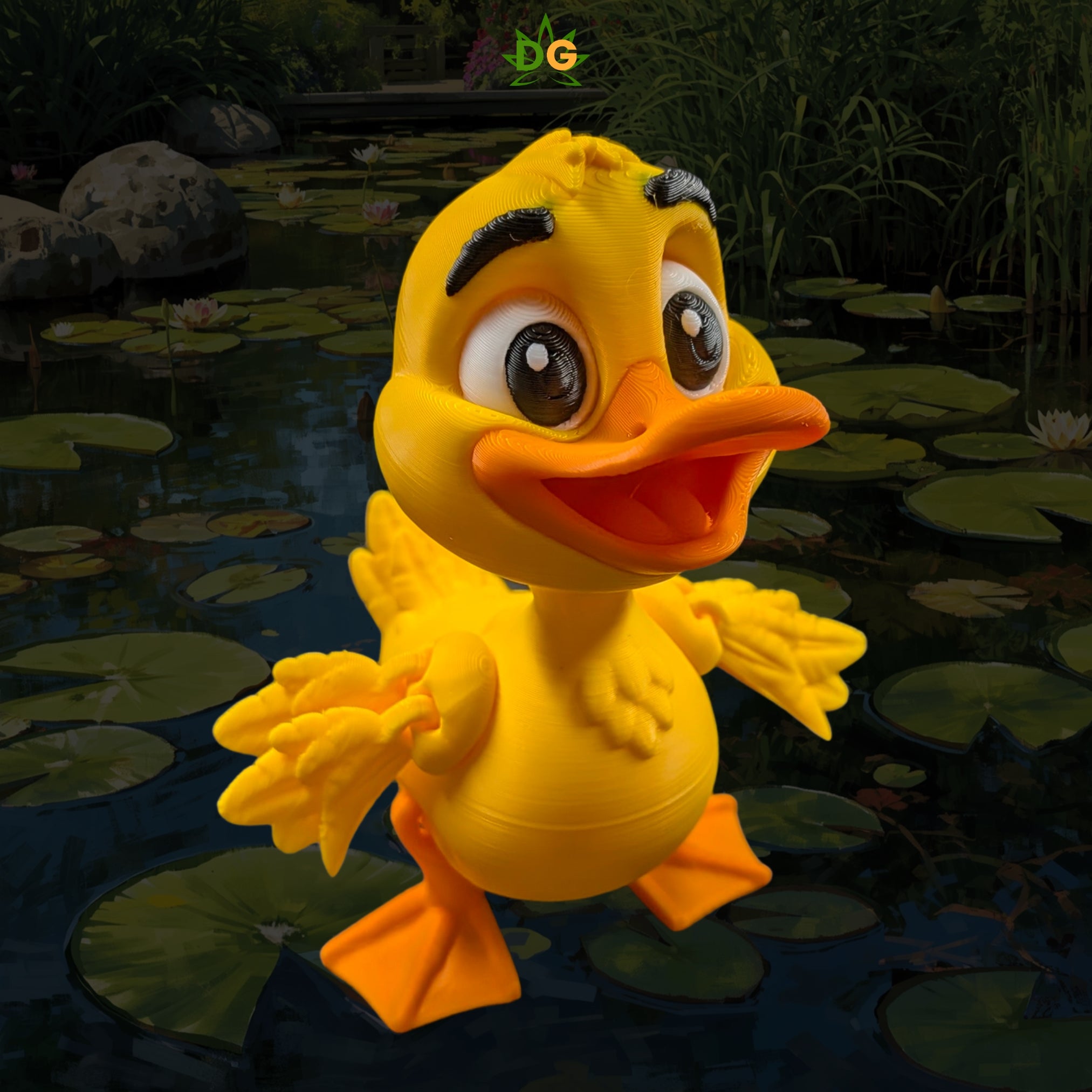 Articulated Flexi Duck Fidget Desk Pet 3D Printed