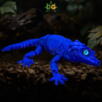 Articulated Gargoyle Gecko – 3D Printed Realistic Reptile with Glass Eyes