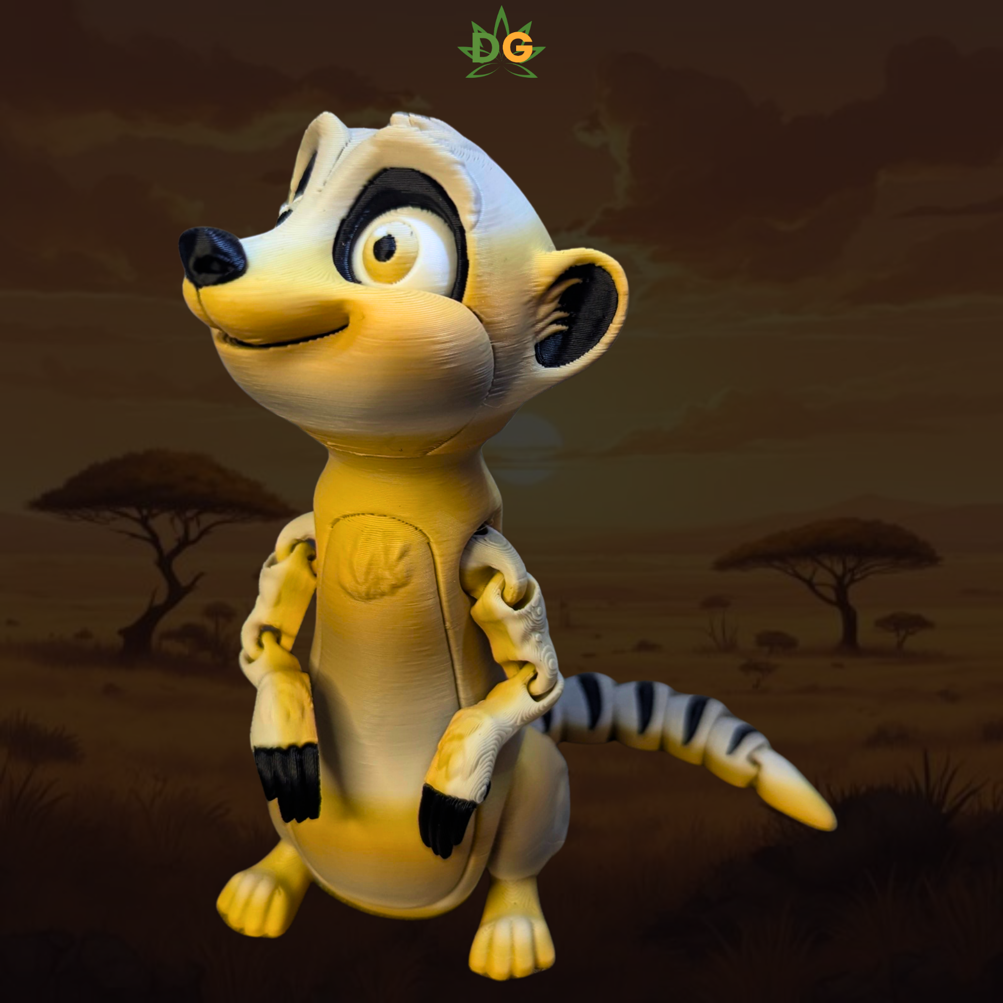 Safari Themed Meerkat Flexi - Movable 3D Printed Animal
