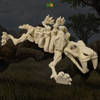 XL Flexi Skeleton Saber Tooth Tiger Figurine Desk Accessory 3D Printed