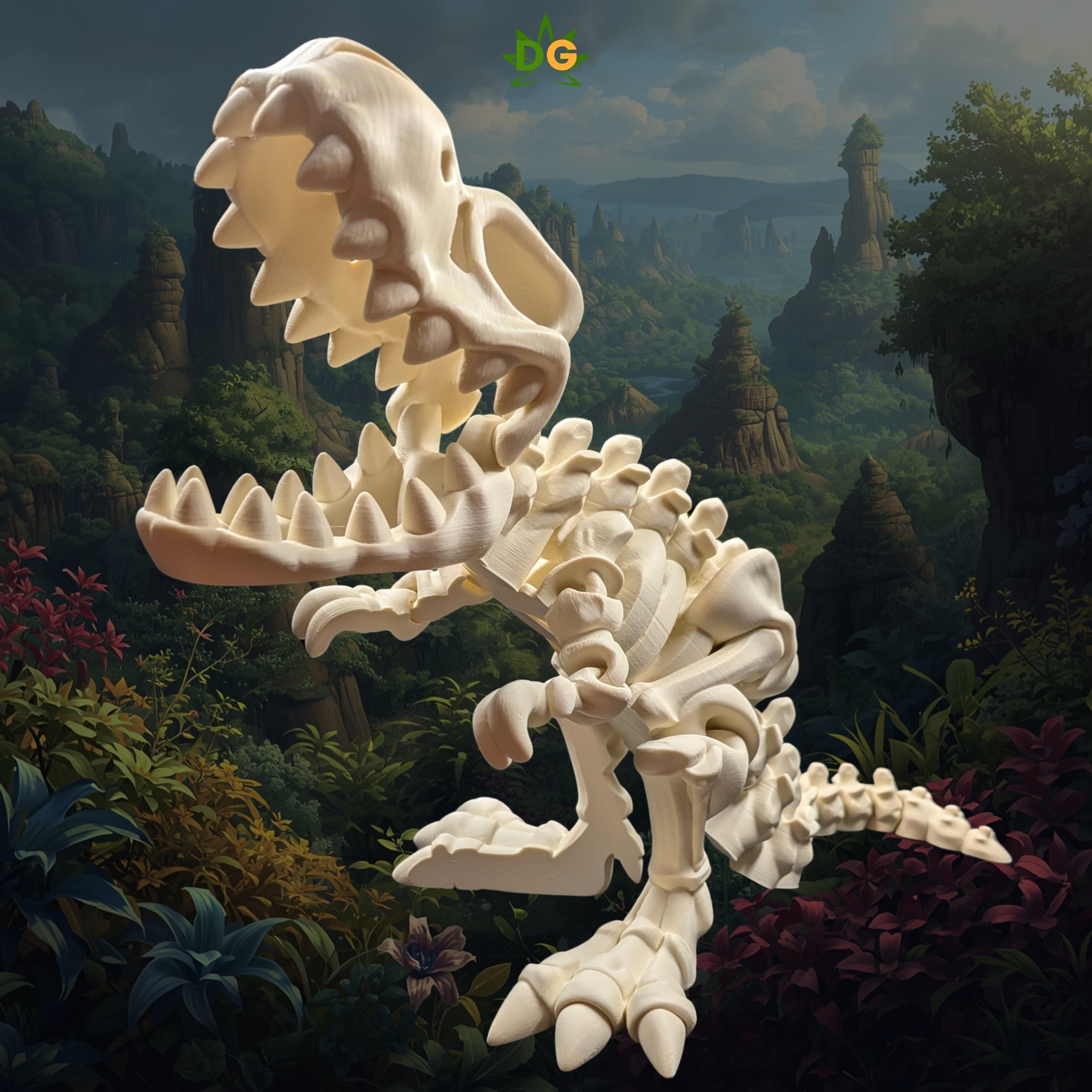 XL T-Rex Skeleton Flexi Articulated Figurine 3D Printed