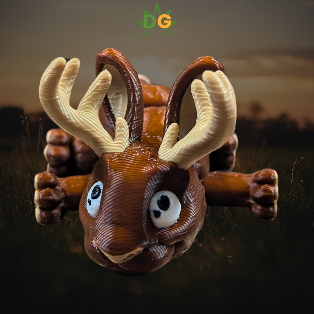 Articulated Mini Jackalope Flexi – 3D Printed Mythical Rabbit