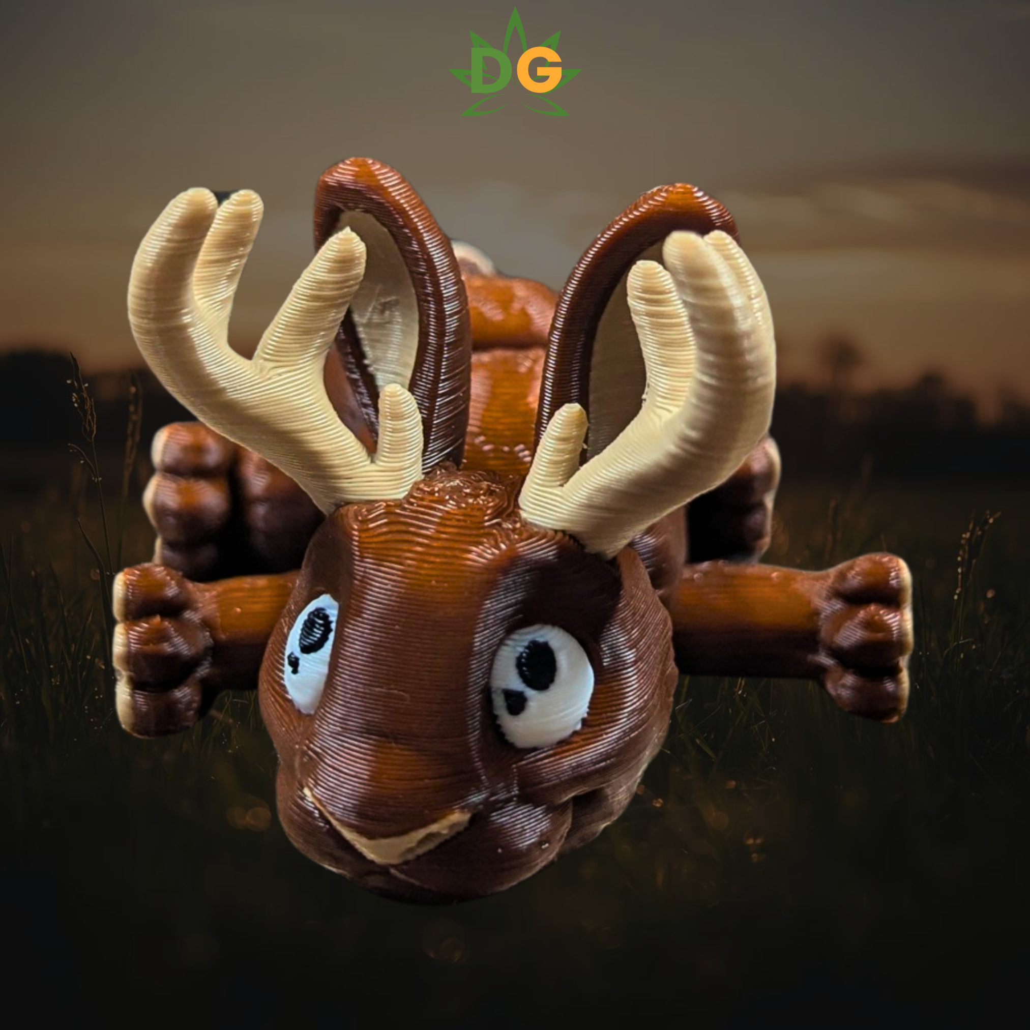 Articulated Mini Jackalope Flexi – 3D Printed Mythical Rabbit
