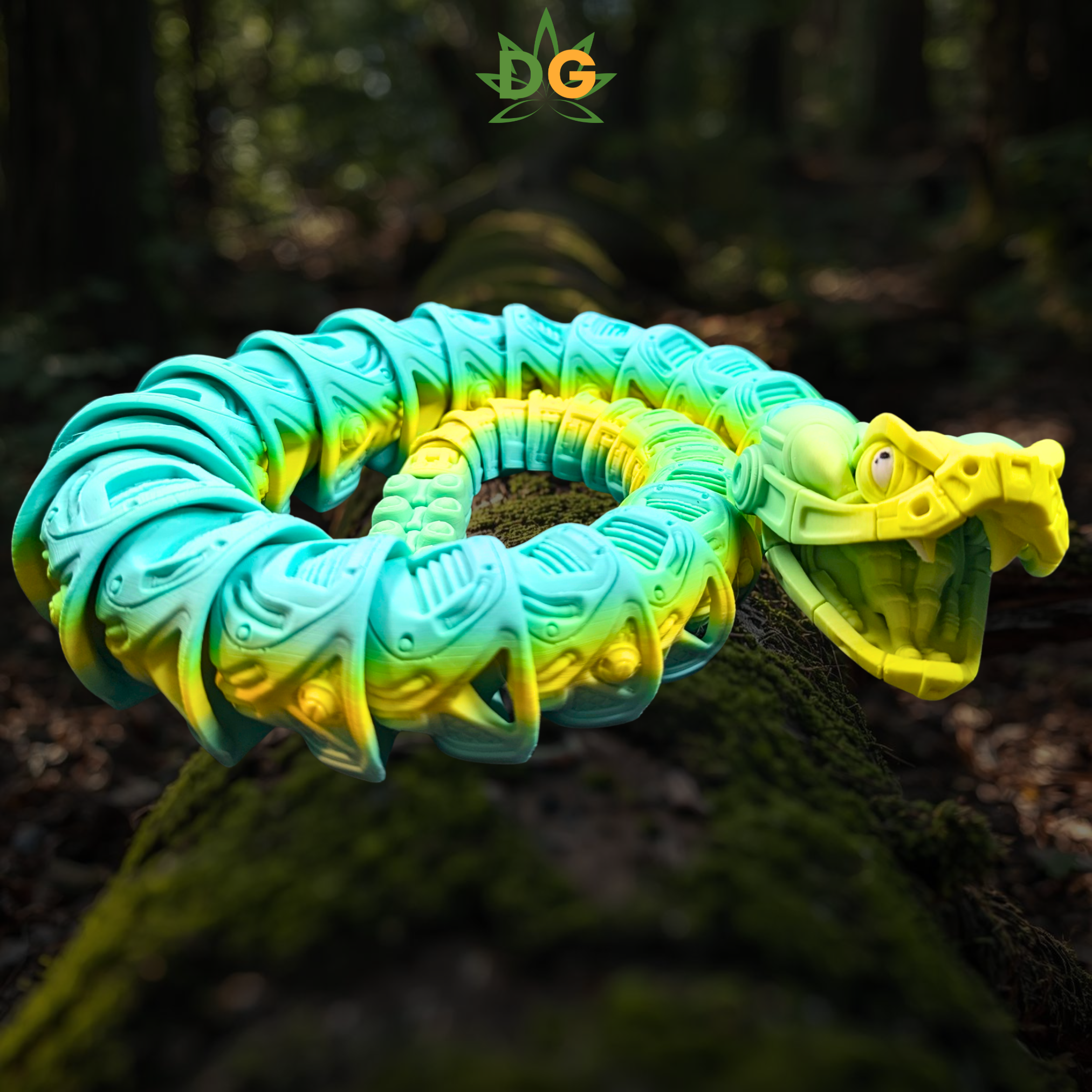 Color Shift Rattlesnake Flexi - Teal to Yellow to Green