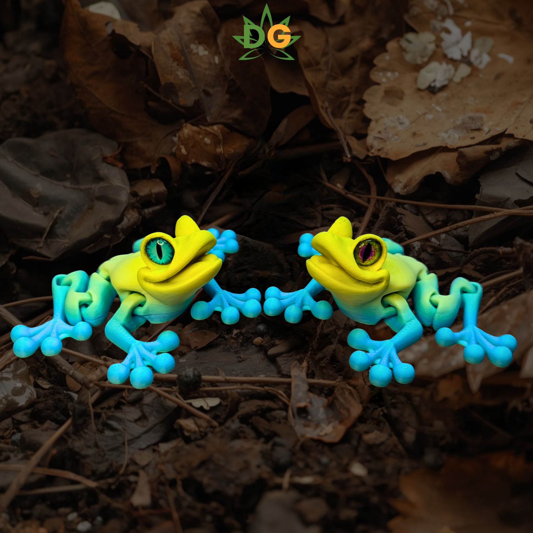 Color Shifting Tree Frog Flexi - 3D Printed Frog with Glass Eyes