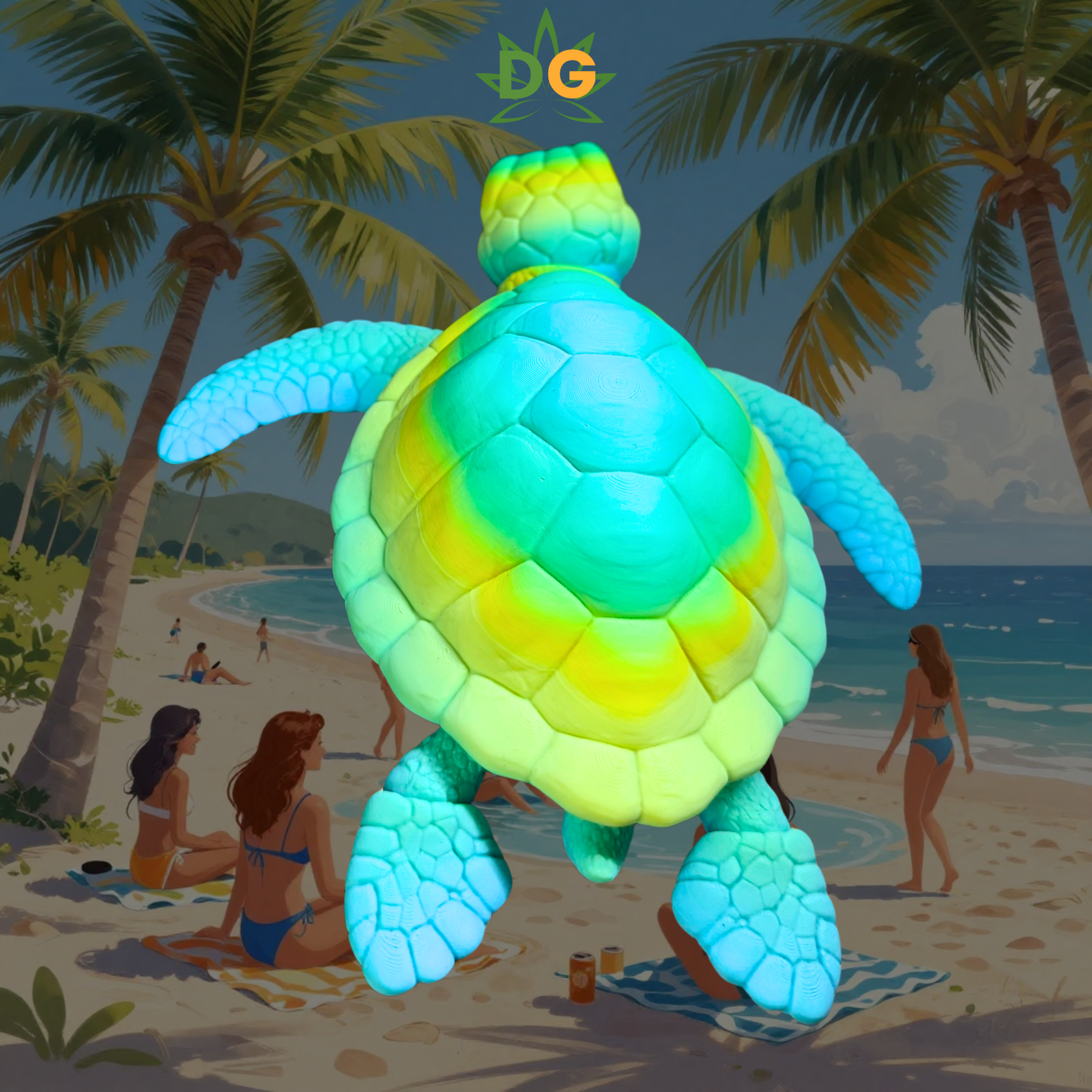 Articulated Sea Turtle Flexi - 3D Printed Ocean Animal Figure