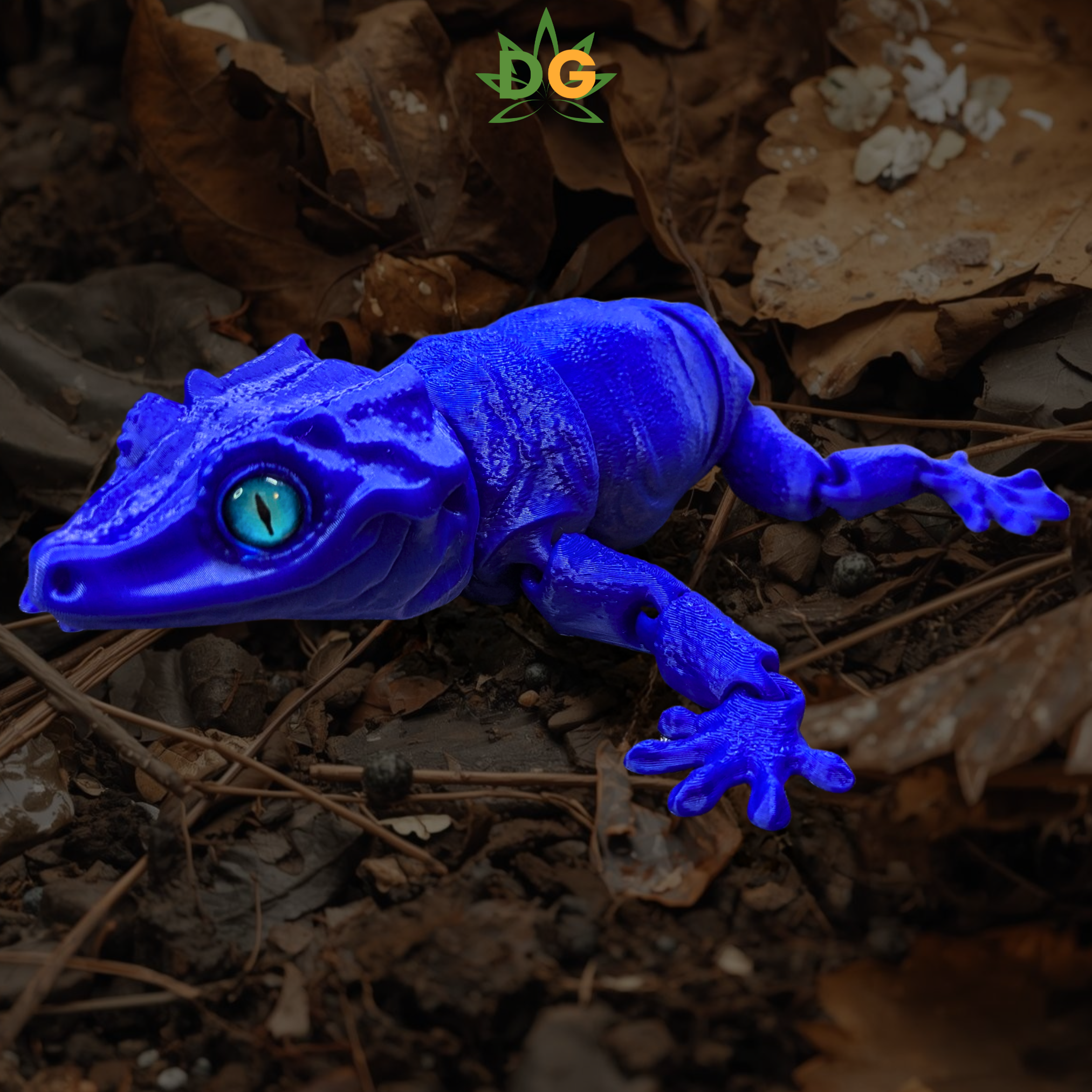 Articulated Gargoyle Gecko – 3D Printed Realistic Reptile with Glass Eyes