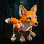 3D Printed Flexi Fox Figurine – Posable Orange Fox with Articulated Tail