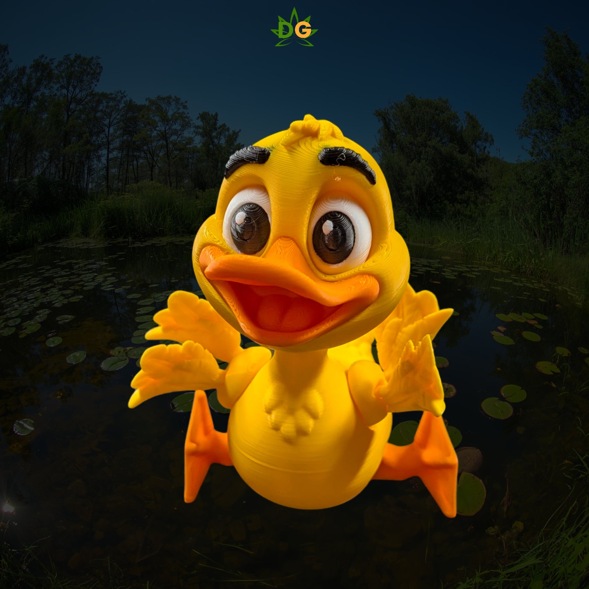 Articulated Flexi Duck Fidget Desk Pet 3D Printed