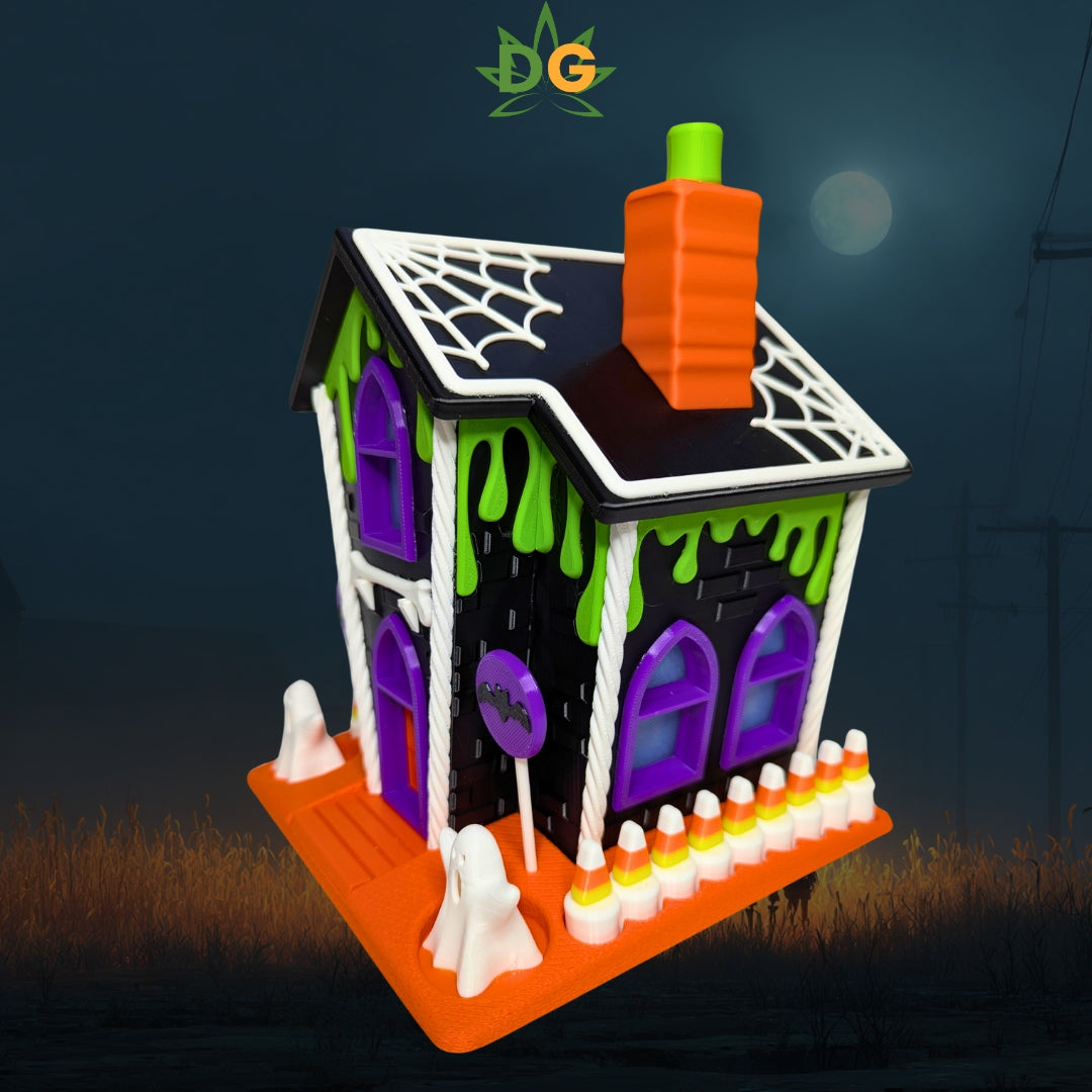 Halloween Delight Gingerbread Style House | Spooky season | Gift idea | Tea Light | Candy Jar | Ghostly vibes!
