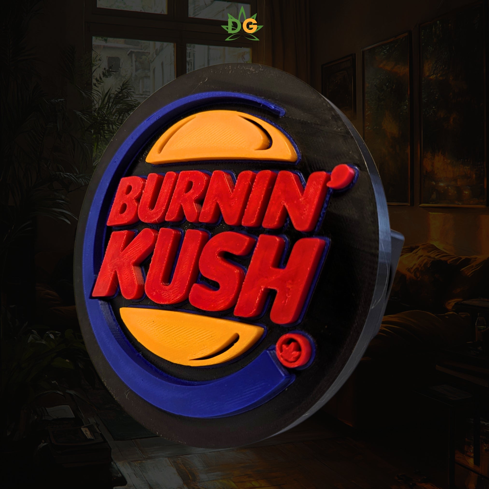 "Burnin' Kush" Trailer Hitch Plug | Premium PETG UV-Resistant Statement Piece