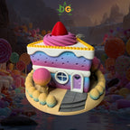 Delicious Cake Slice Fairy House with LED Light