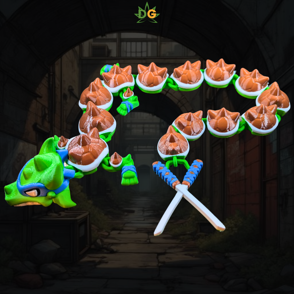 Katana-Wielding Ninja Dragon Turtle | 3D Printed Retro Gamer Collectible