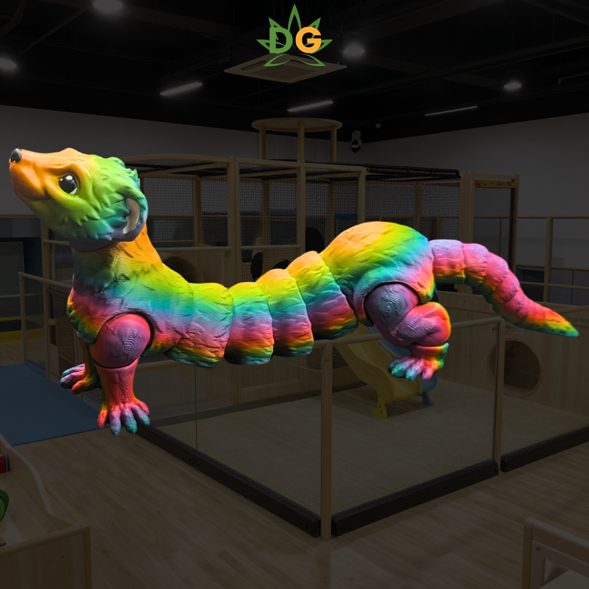 Rainbow Rush Articulated Ferret – 3D Printed Flexi Collectible