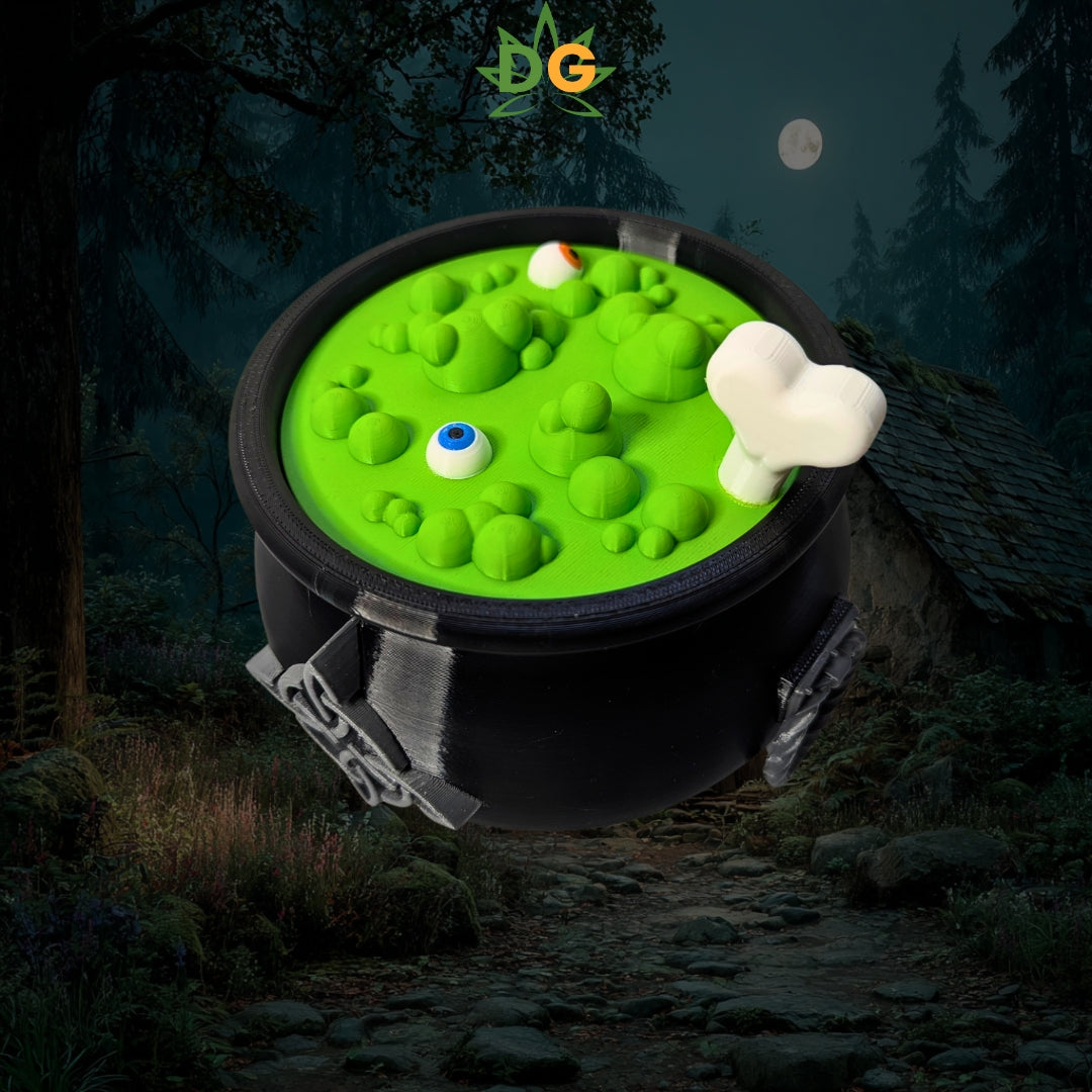 Spooky Witch's Cauldron Candy Jar - Bone Handle & Celtic Knot - The Perfect Halloween Decor