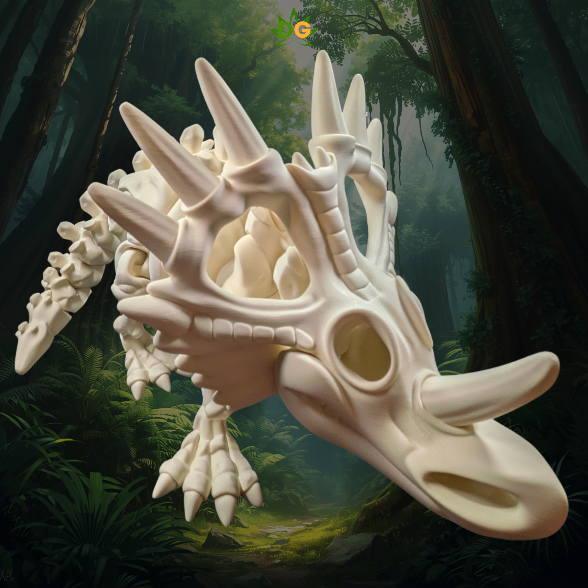 Flexi 3D Printed XL Skeleton Styracosaurus Articulated Fidget Figurine