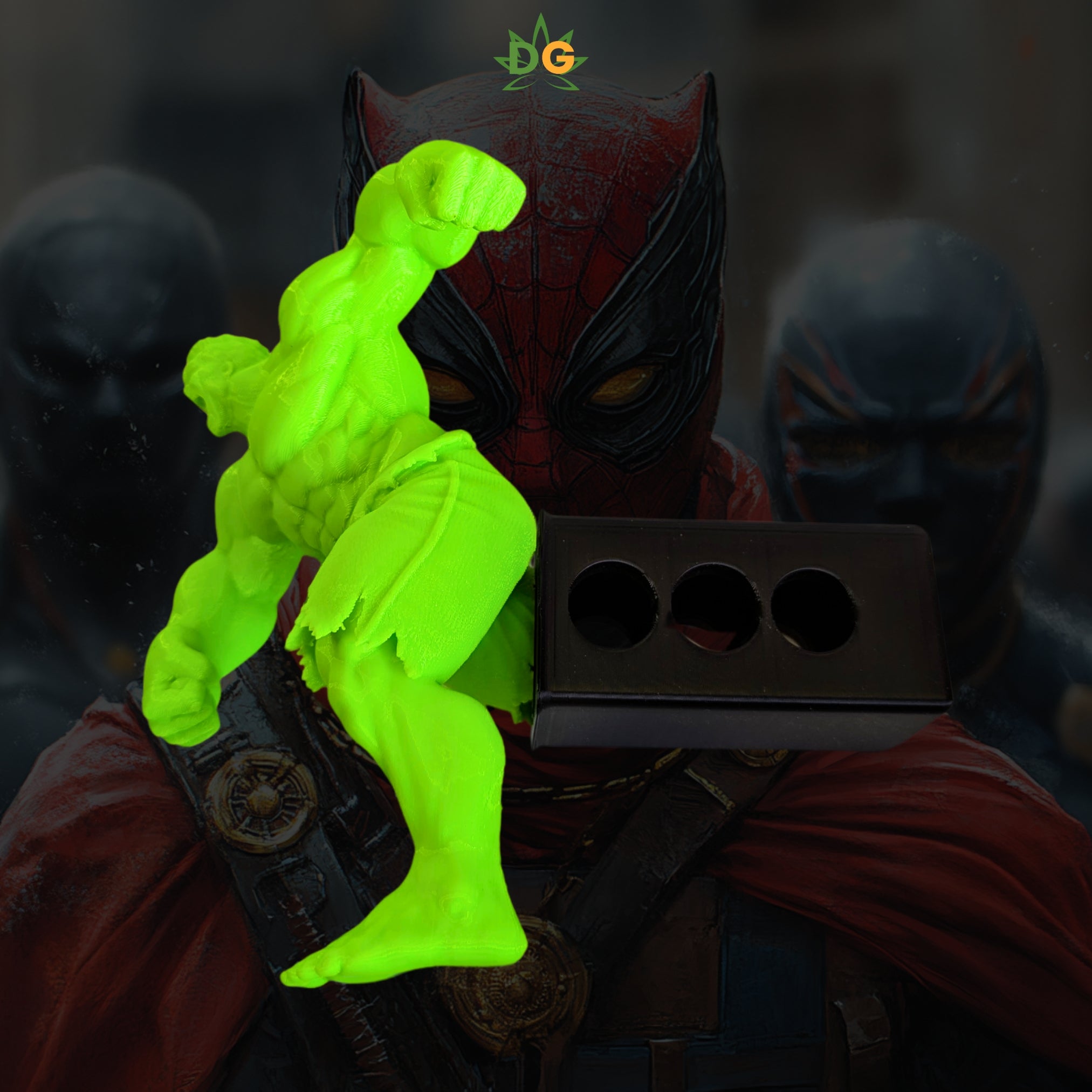 Green Hulk Smashing Trailer Hitch Plug | Weatherproof PETG Auto Decor