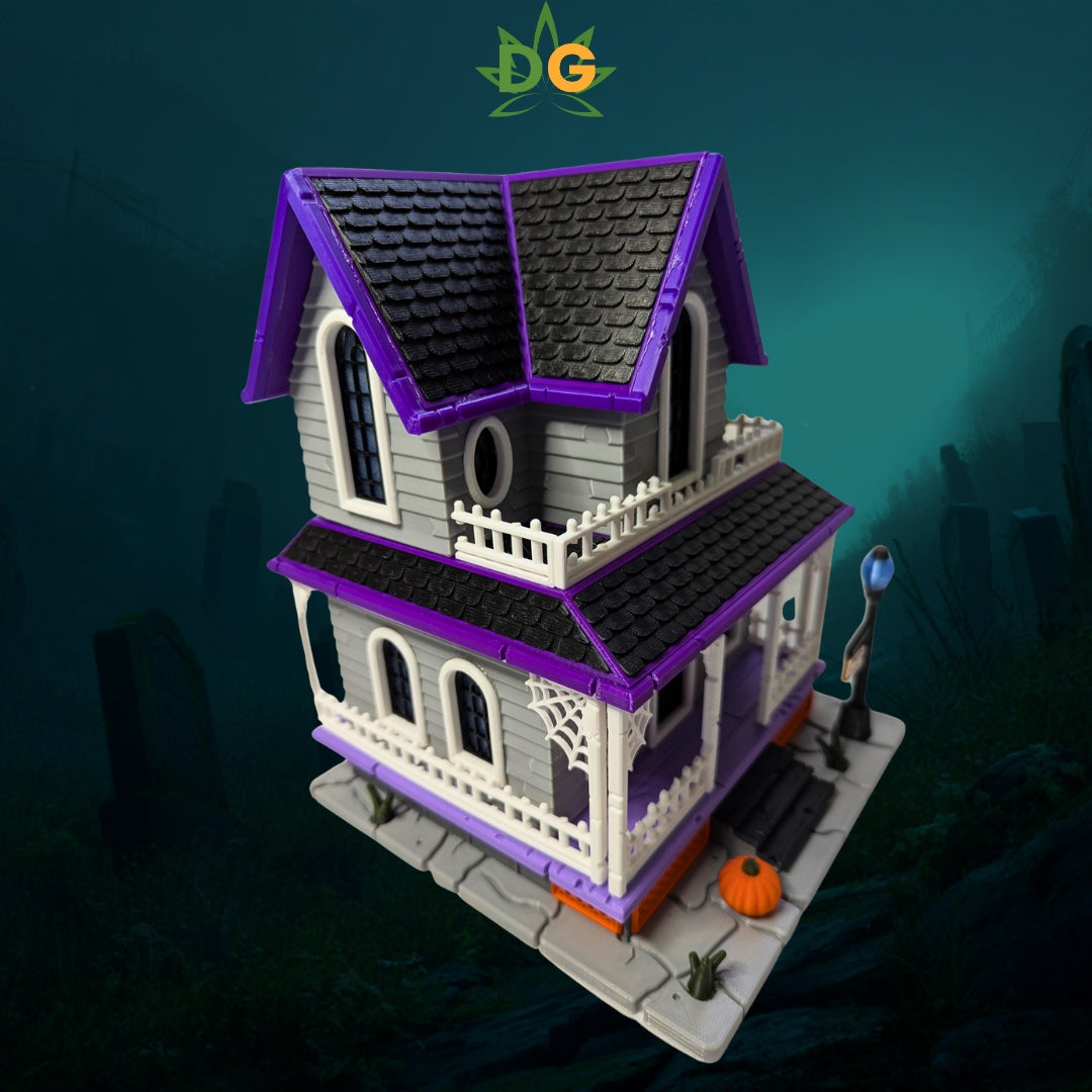 Ghoulishly Haunted House: Light-Up Halloween Decor, Intricate Details, Detachable Roof for Easy Custom Lighting!