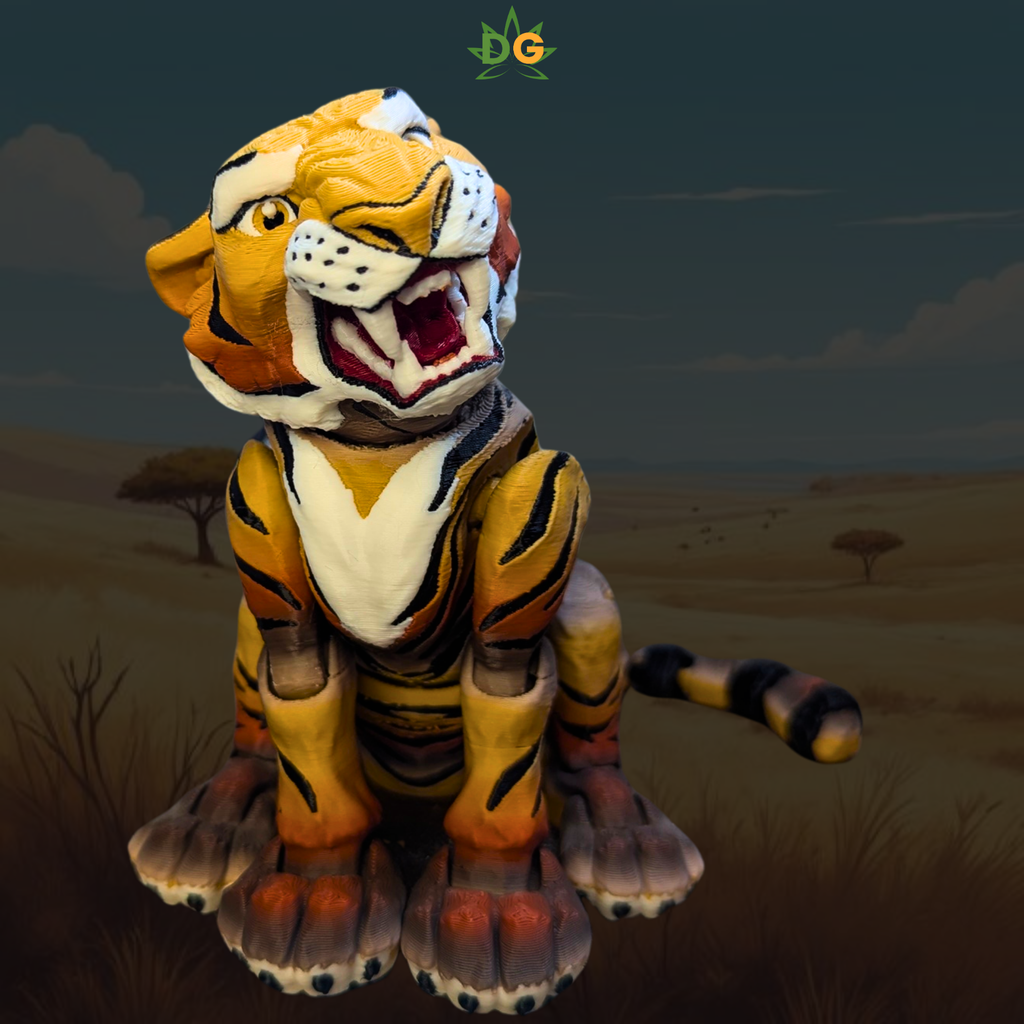 Fierce Tiger Desk Flexi - Articulated 3D Printed Wildlife