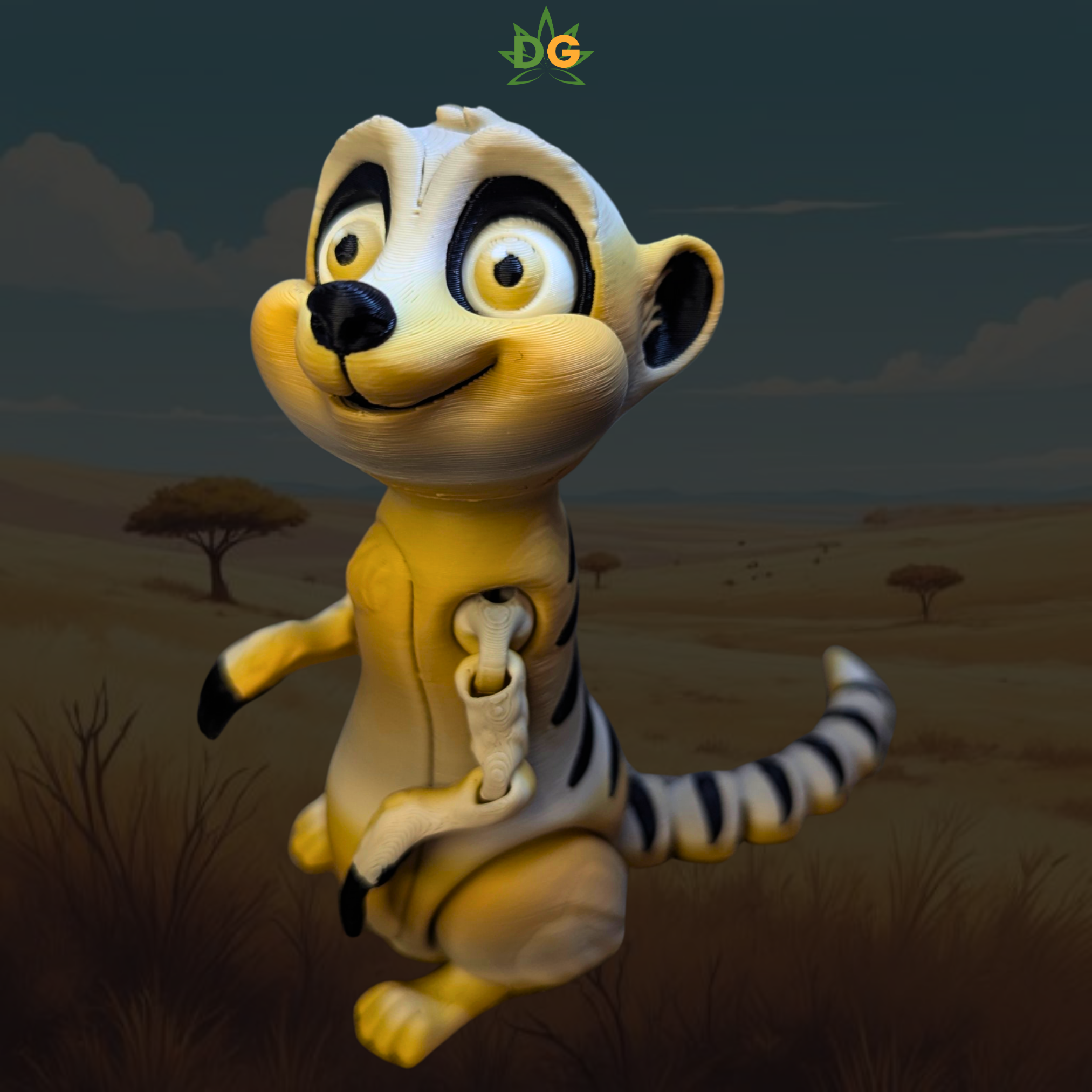 Safari Themed Meerkat Flexi - Movable 3D Printed Animal