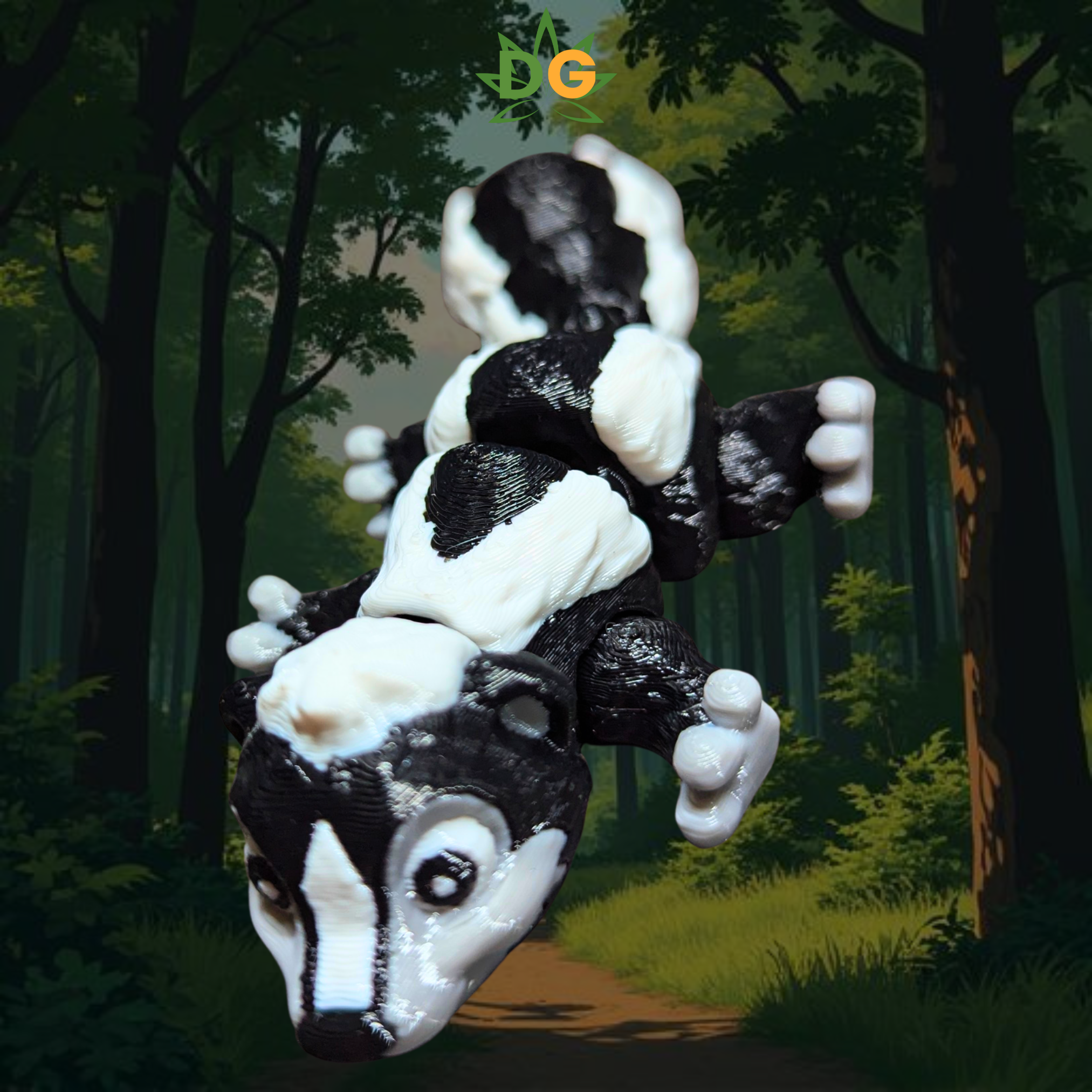Flexi Skunk with a forest behind him