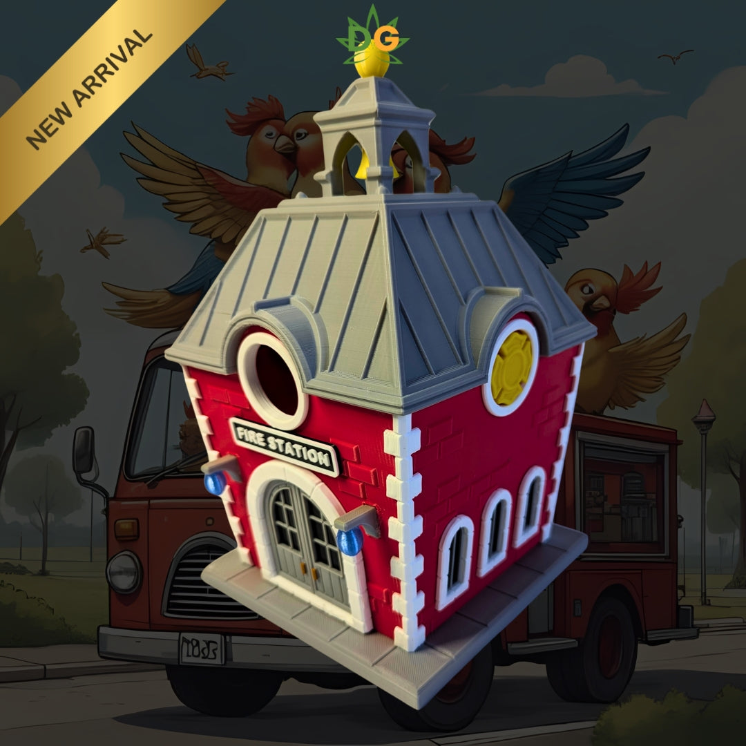 Decorative Firehouse Bird Shelter for Garden & Outdoor